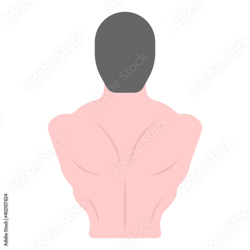 
Six pack flat editable vector, body part 

