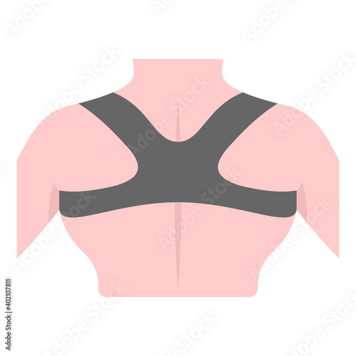 
Posture belt flat vector, body corrector equipment 
