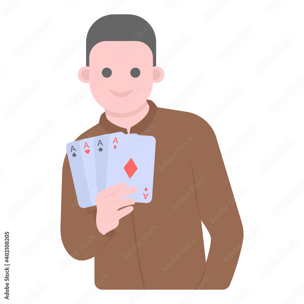 Poker player editable flat vector, person showing cards
Poker player editable flat vector, person showing cards