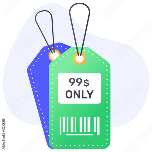 
Flat vector design of sale tags, shopping labels  
