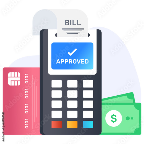 
Cash till with slip, point of service icon 
