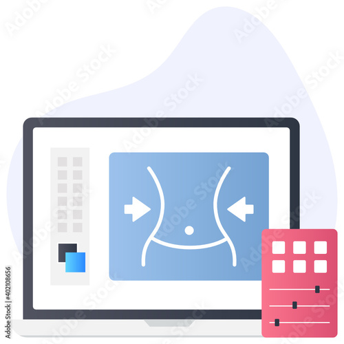 
Photo retouching icon of flat conceptual style 
