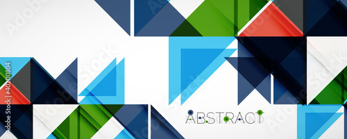 Geometric abstract background. Techno color triangle shapes. Vector illustration for covers, banners, flyers and posters and other designs