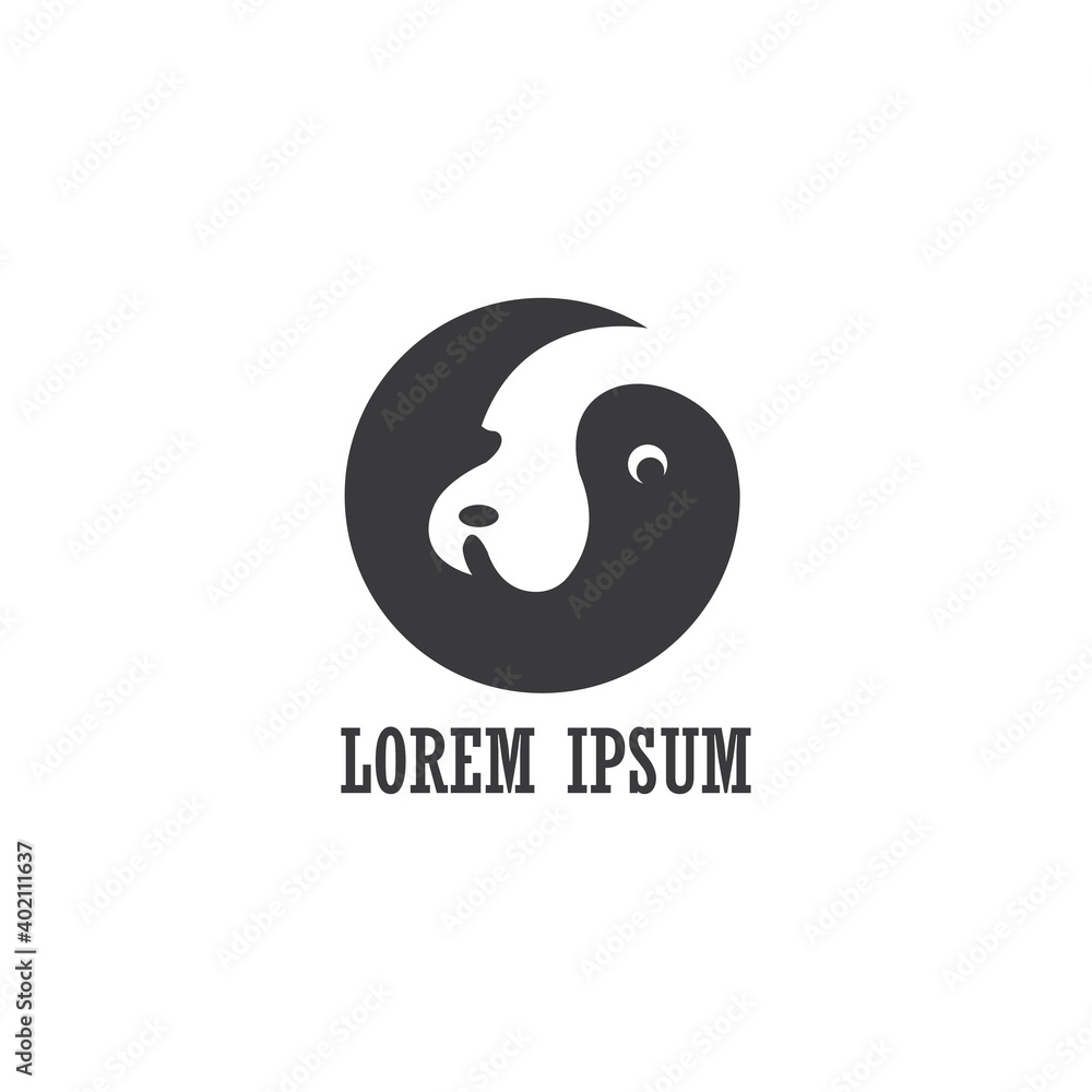 Dog logo abstract illustration design template vector Dog logo abstract illustration design template vector