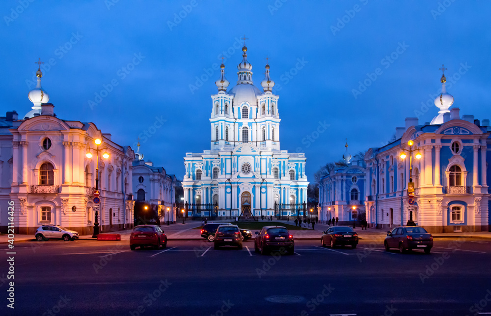 Fototapeta premium The Smolny Cathedral. St. Petersburg, Russia