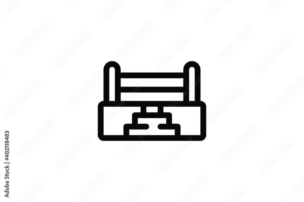Martial Art Outline Icon - Boxing Arena Martial Art Outline Icon - Boxing Arena