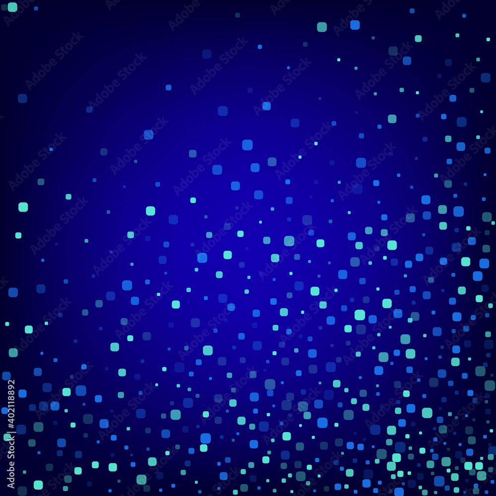 Blue Square Effect Blue Vector Background. Flying