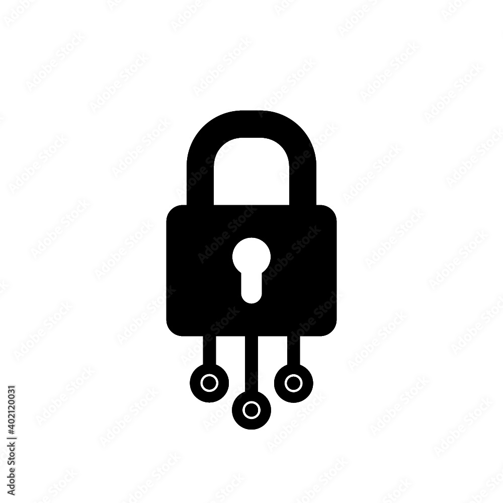 Cyber security icon isolated on white background Cyber security icon isolated on white background