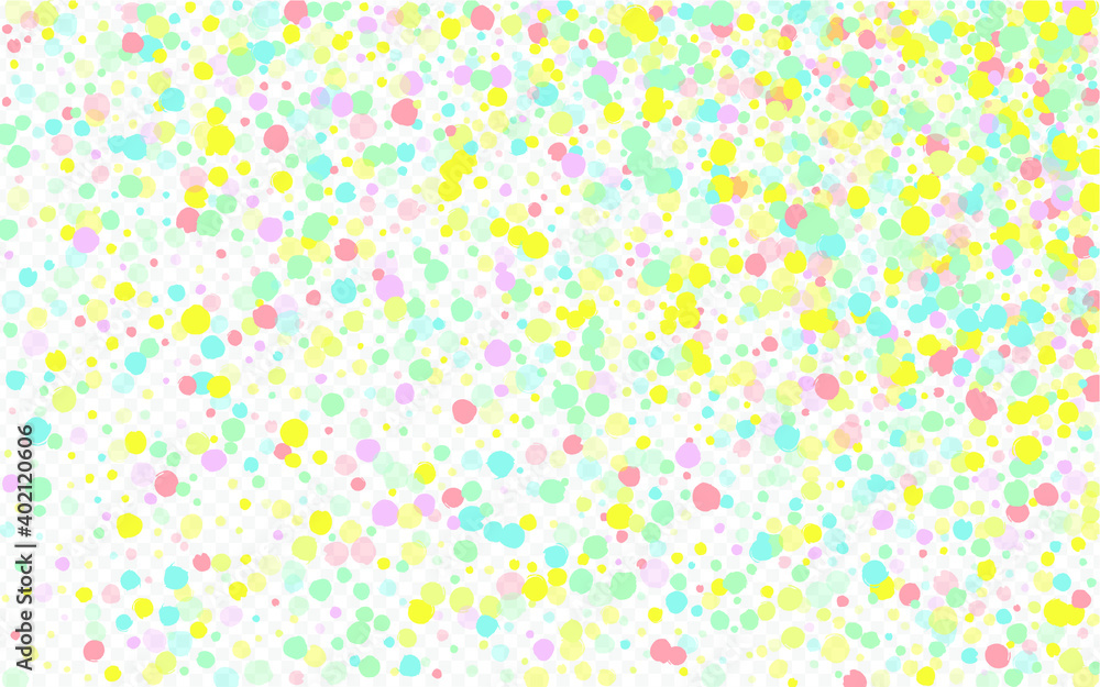 Color Splash Decoration Transparent Background. Fun Circle Background. Abstract Round Postcard. Yellow Dot Invitation Backdrop.