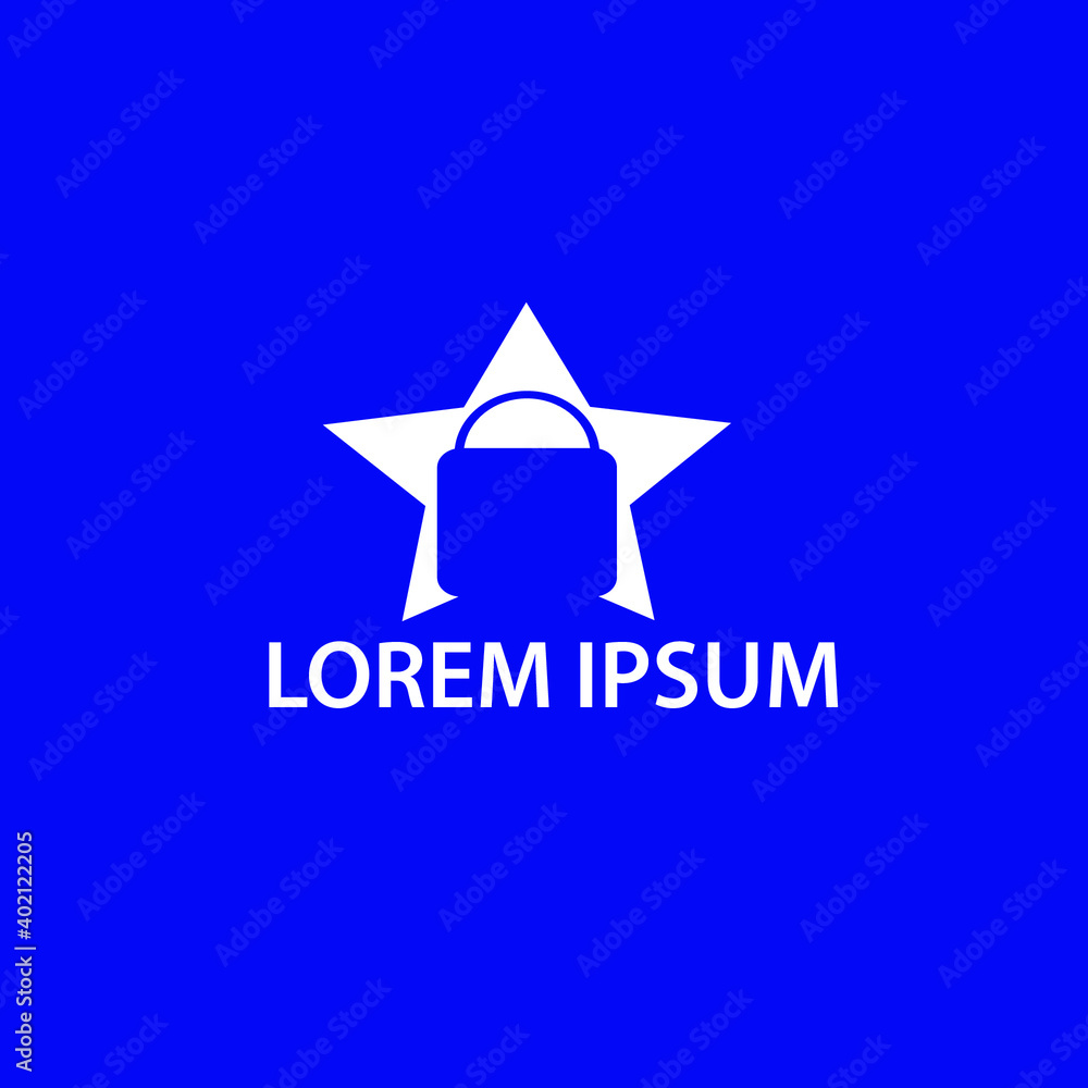 Obraz premium Shopping bag or handbag, package and online shop, logo design. Pack, store or shop, retail, shopping center and fashion, vector illustration.