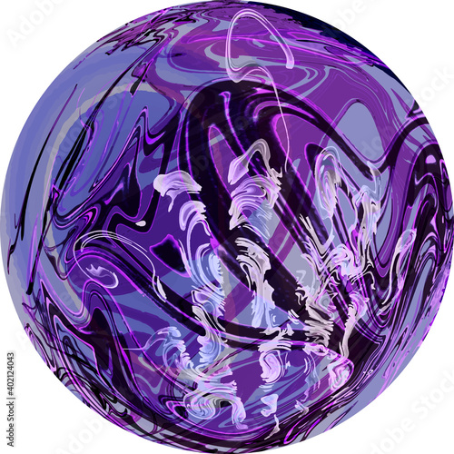 Bizarre abstract alien planet isolated on white background, layered eps10 vector illustration.