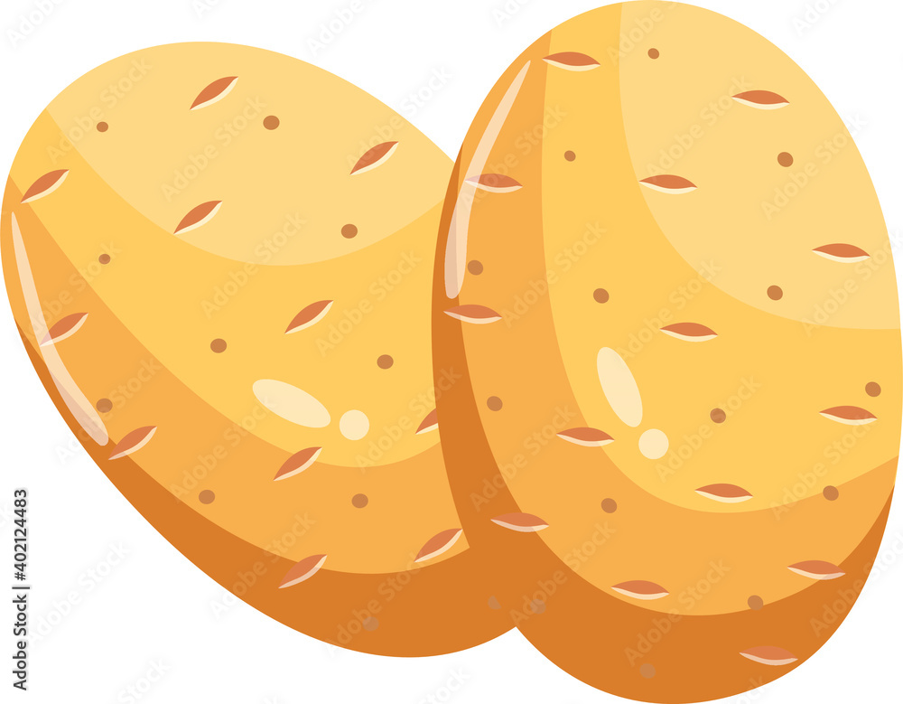 Vector illustration of two potato isolated on white background. for icons, logos, symbols Vector illustration of two potato isolated on white background. for icons, logos, symbols