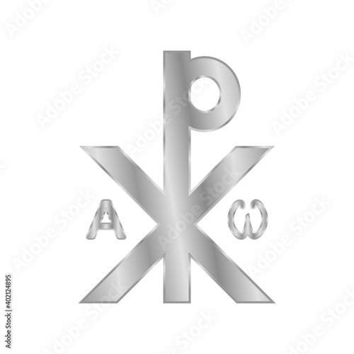 Chrismon sign icon on white.