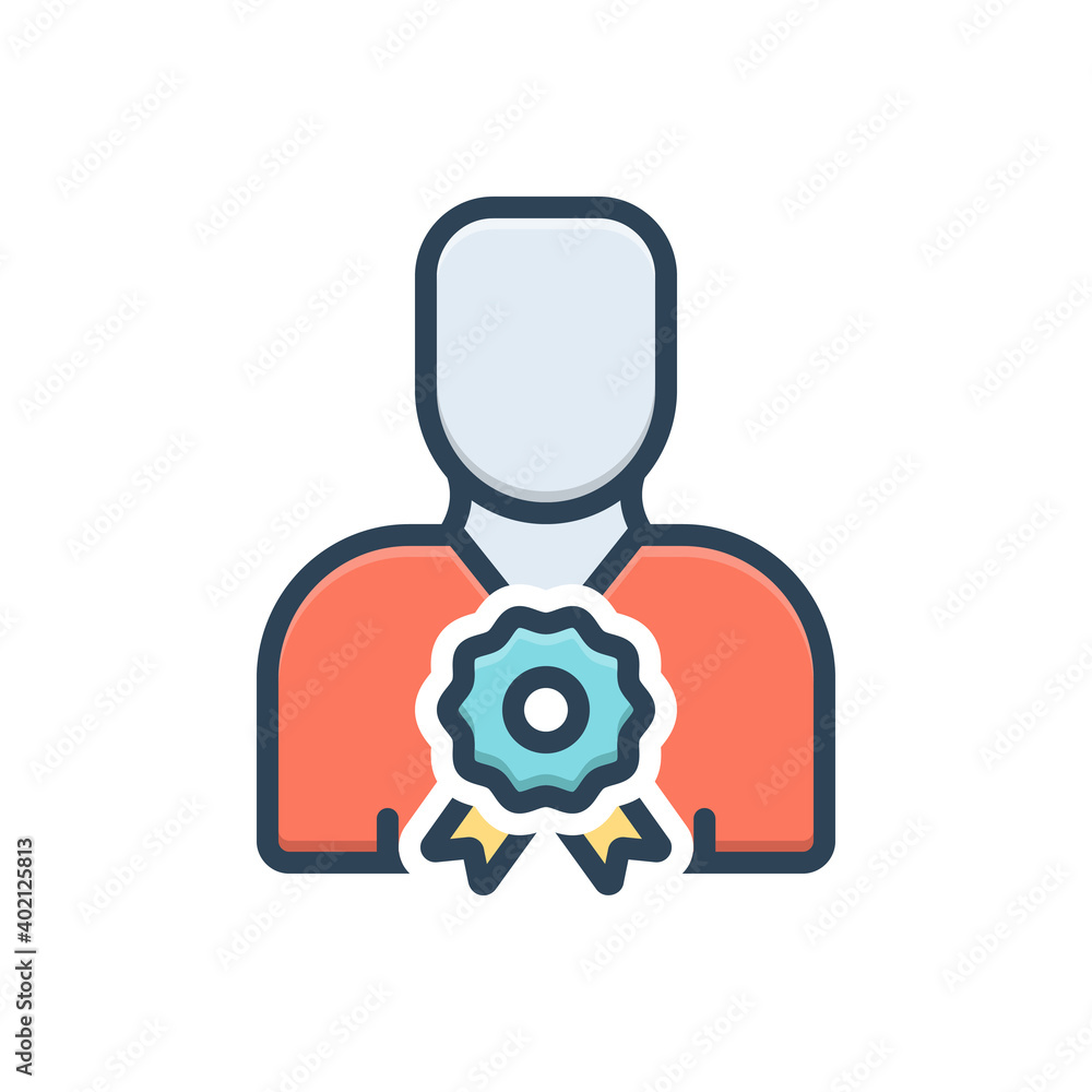Color illustration icon for fit 