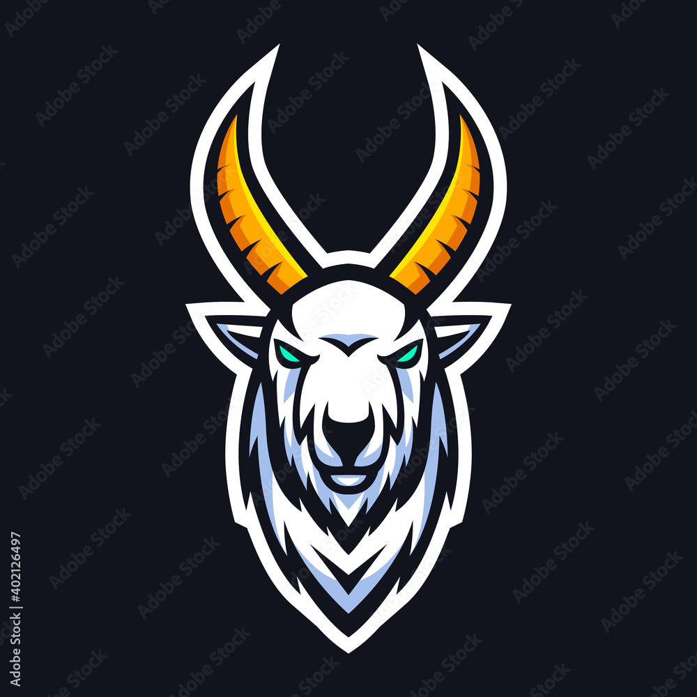 Vector illustration of goat head mascot logo design. Vector illustration of goat head mascot logo design.