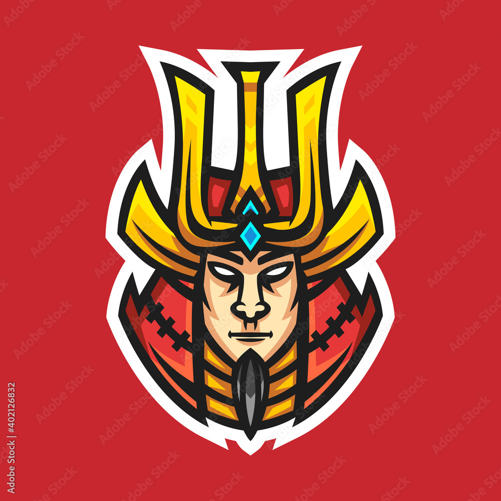 Samurai head vector illustration. Samurai mascot logo design vector ...