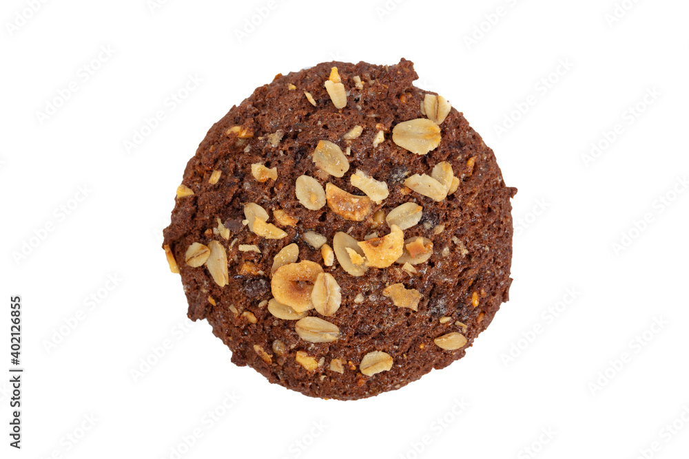 Homemade chocolate chip and oatmeal cookies isolated on white background. Homemade chocolate chip and oatmeal cookies isolated on white background.