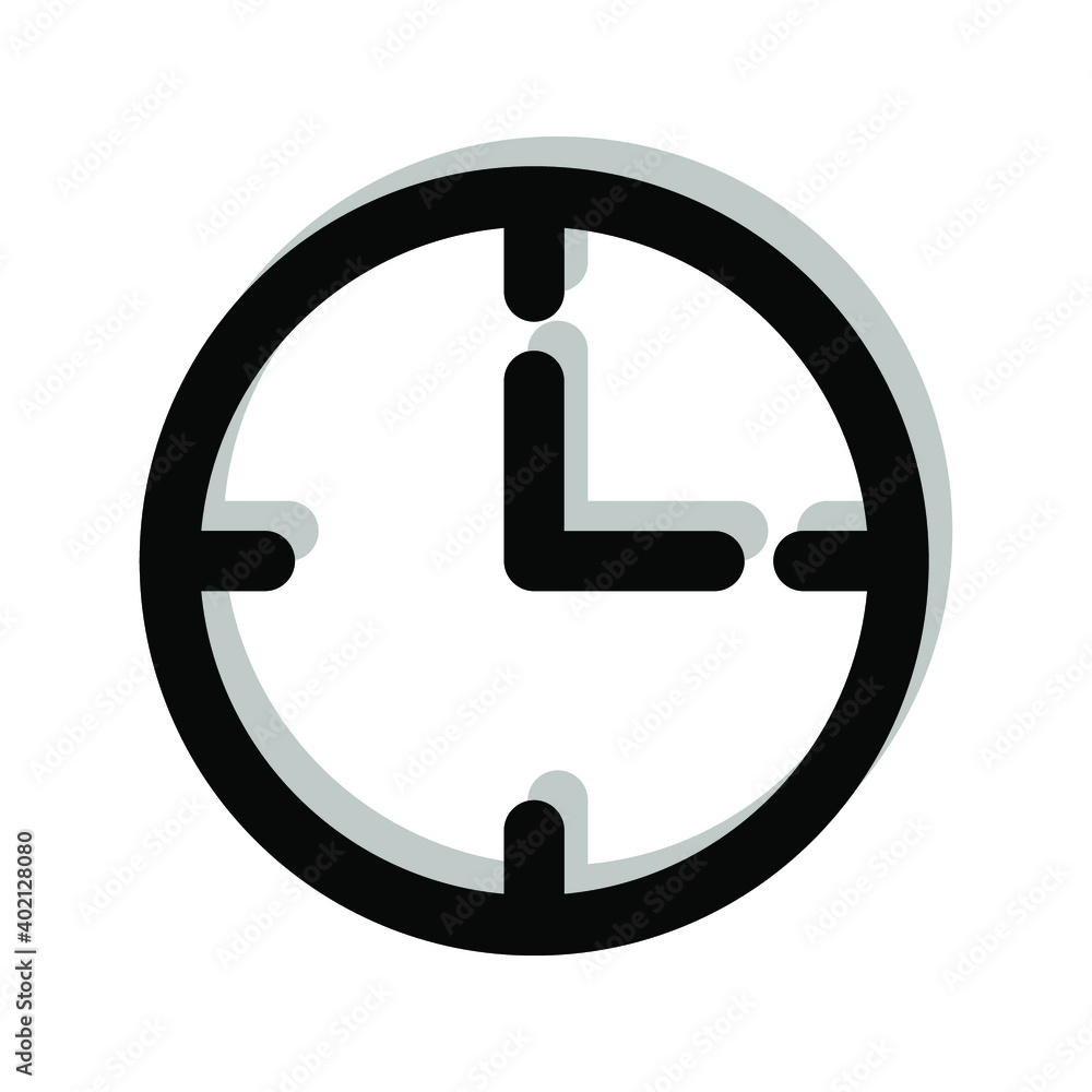 Clock Time Icon on white background. vector illustration