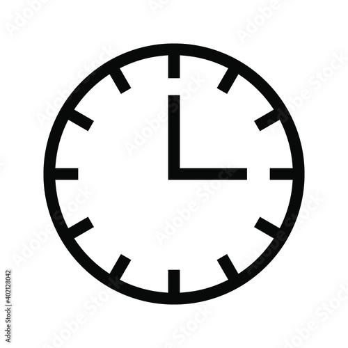 Clock Time Icon on white background. vector illustration