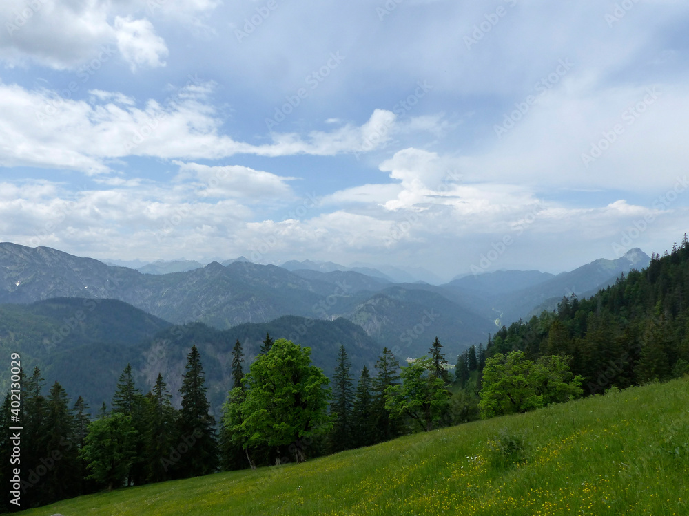 Hiking tour to Risserkogel mountain, Mangfall, Bavaria, Germany