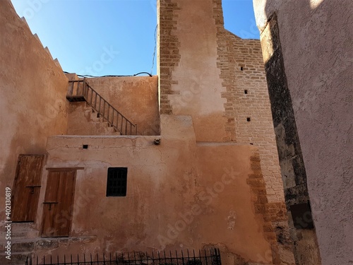 Yard blue door window Morocco