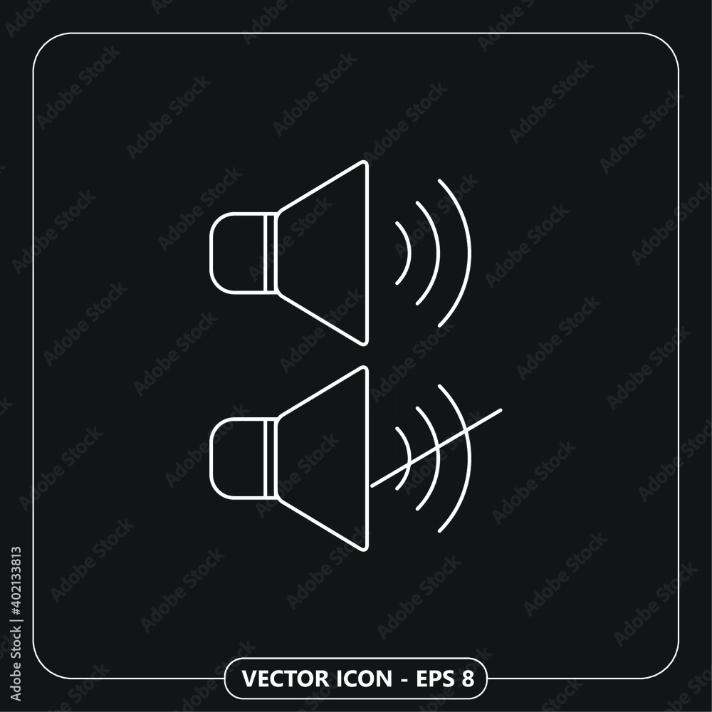 Naklejka premium Speaker Simple icon in black backround