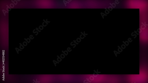 Computer generated elegant glass border around black background. 3d rendering