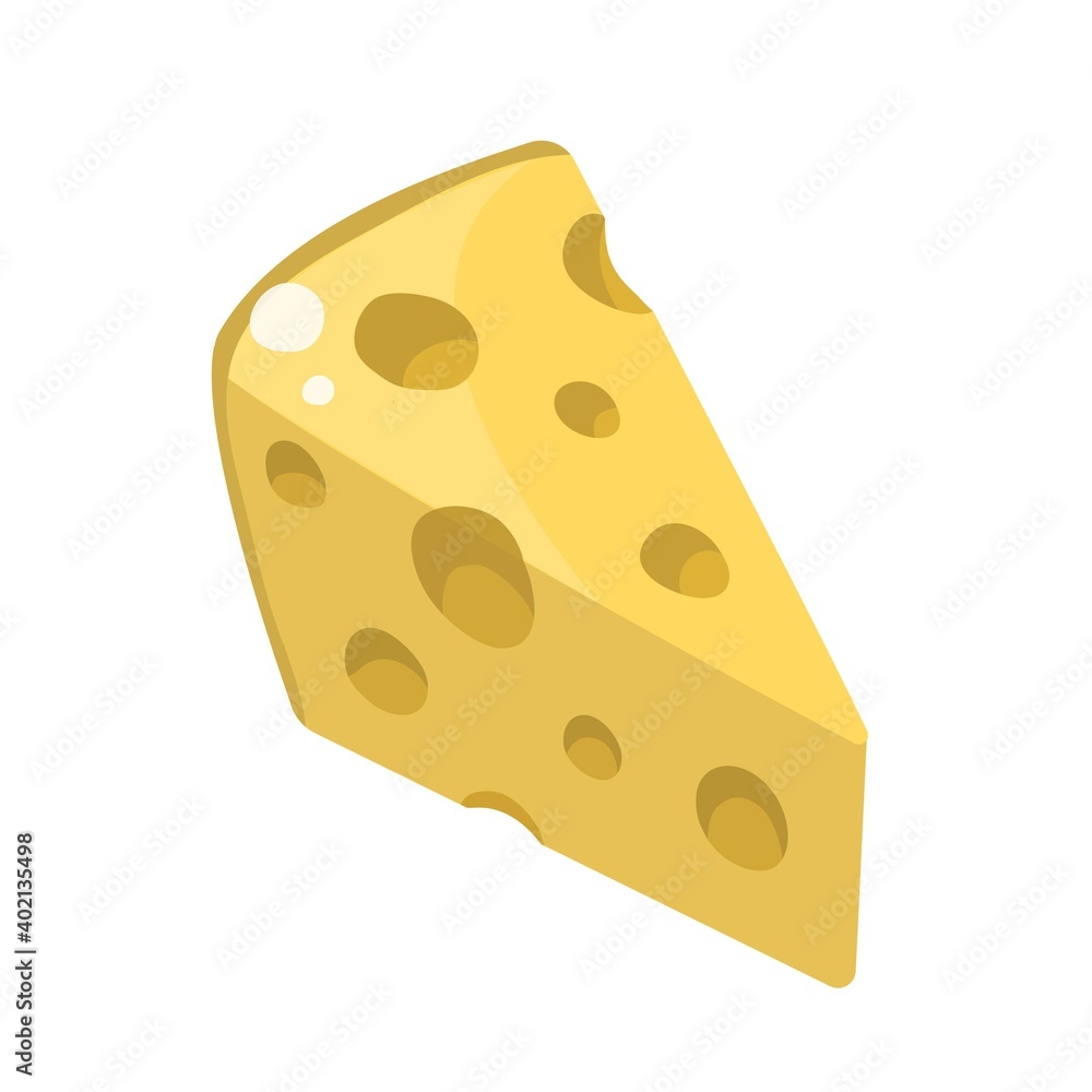 Cartoon cheese isolated on white background. Vector illustration Cartoon cheese isolated on white background. Vector illustration