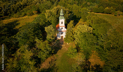 Aerial view on a small chap...