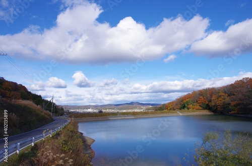 鴨前大池（岡山県赤磐市鴨前）から北東の見晴らし