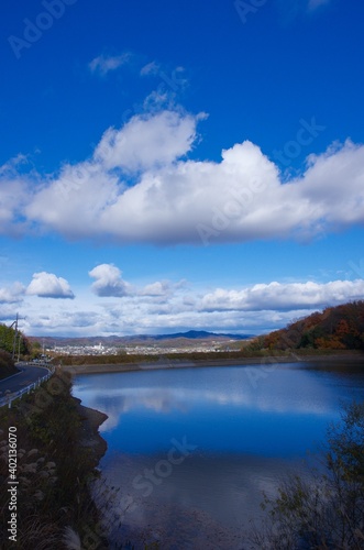 鴨前大池（岡山県赤磐市鴨前）から北東の見晴らし