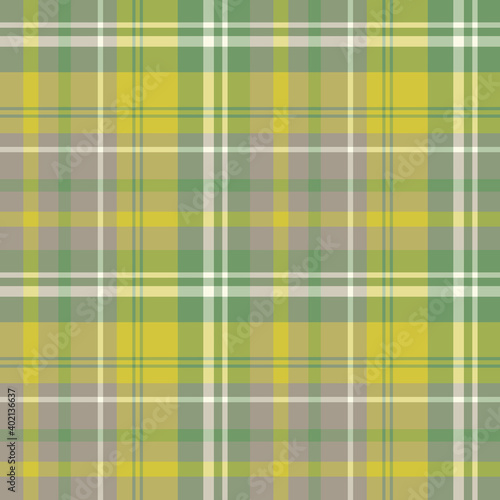 Seamless pattern in stylish beige and green colors for plaid, fabric, textile, clothes, tablecloth and other things. Vector image.