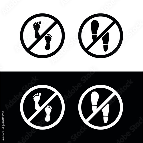 Vector image. No stepping icon. Image of prohibition sign.
