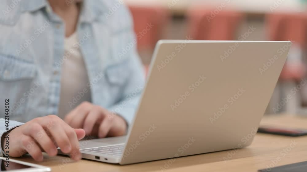 Anxious Male Hands Typing on Laptop, Close up Anxious Male Hands Typing on Laptop, Close up