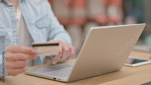 Wallpaper Mural Male Hands doing Online Payment on Laptop, Close up  Torontodigital.ca