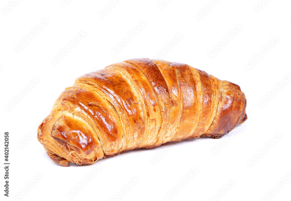 Croissant isolated on a white background. Fresh croissant. Pastry