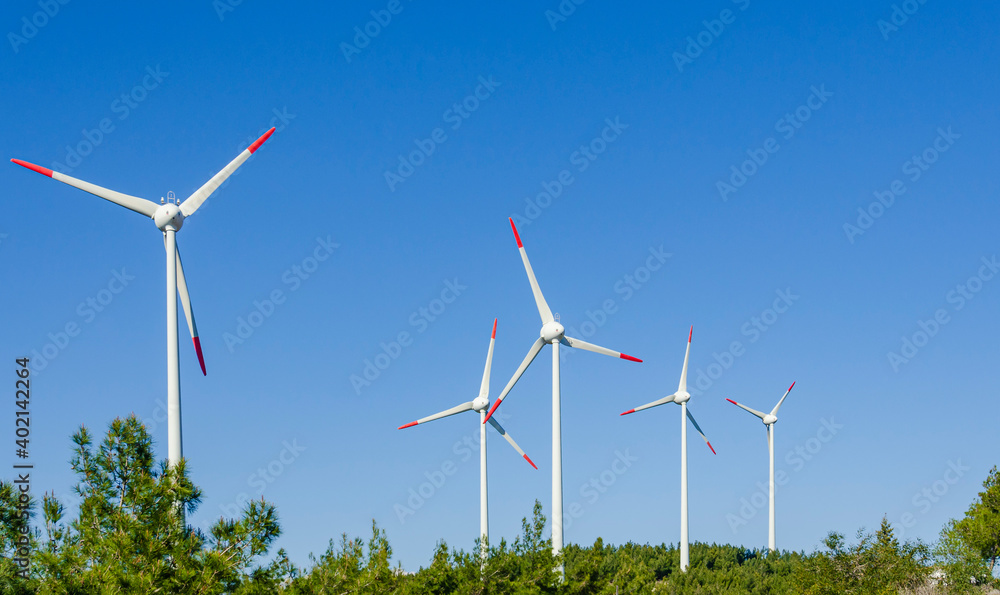 Wind turbines at Datca, Turkey