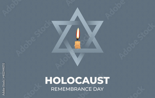 international Holocaust remembrance day, with candles and stars.