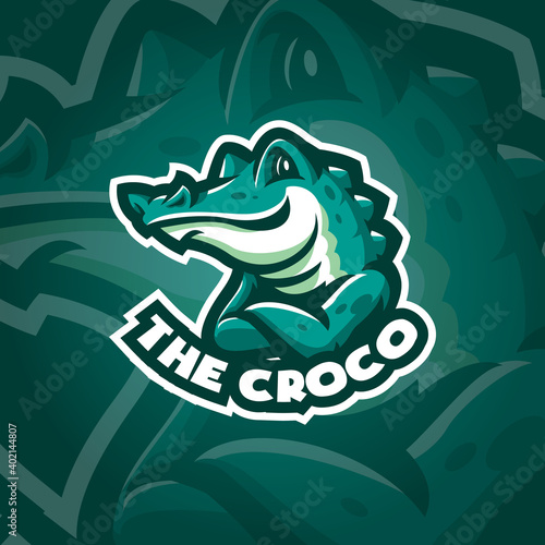 crocodile mascot logo design vector with concept style for badge, emblem and tshirt printing.