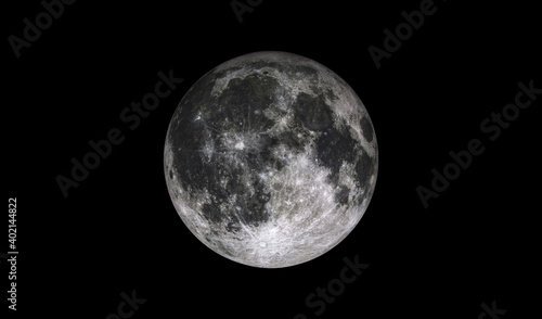 Foto Full moon isolated on black space