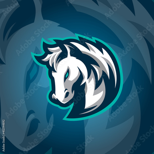horse head mascot logo design vector with concept style for badge, emblem and tshirt printing.