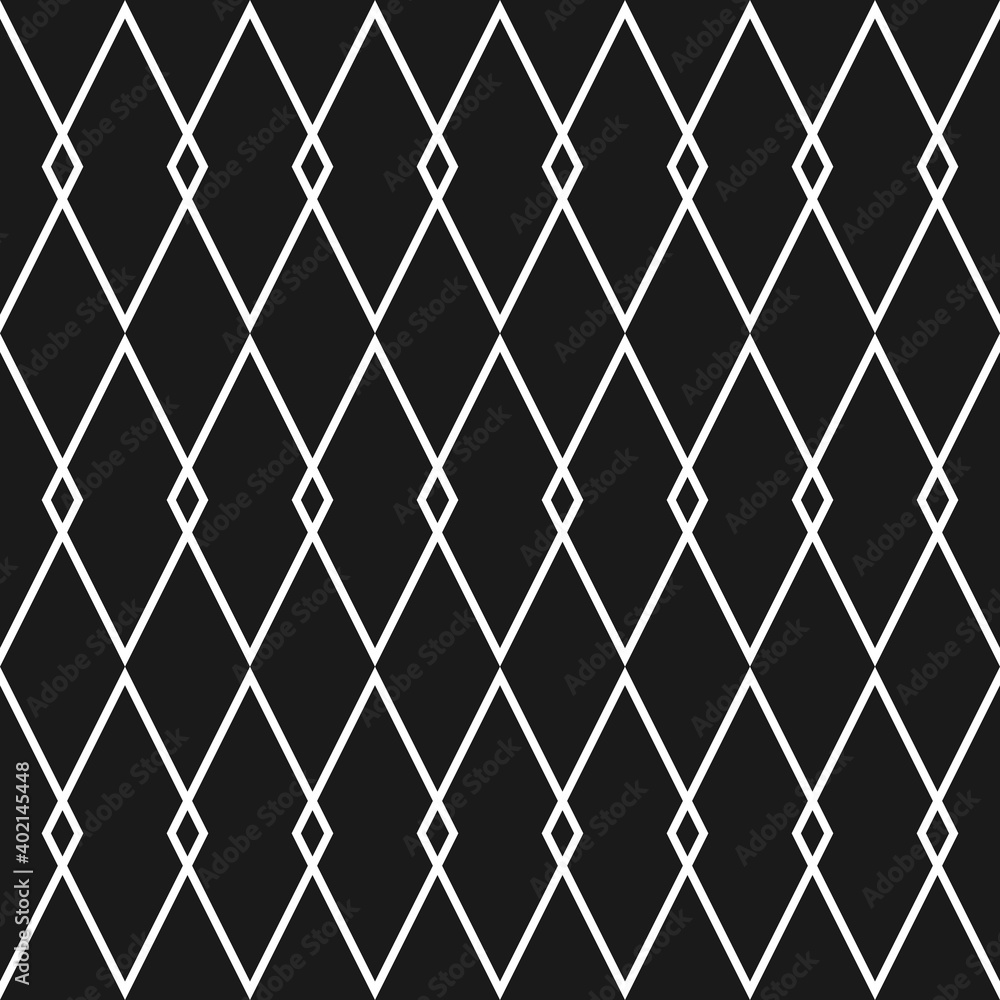 Fototapeta premium Tile black and white background or vector pattern