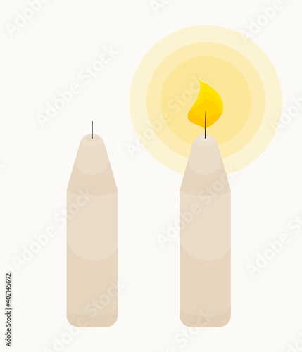 Set of isolated candles.