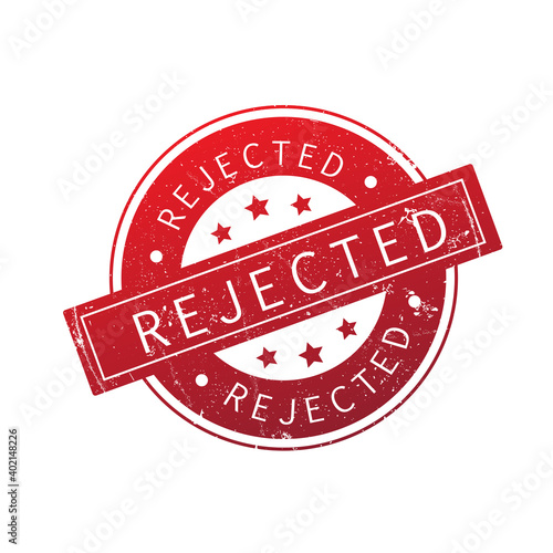 Rejected stamp isolated on white background. Trendy rejected stamp. Vector for label and logo. Useful for sticker, banner, poster and placard. Rejected stamp vector