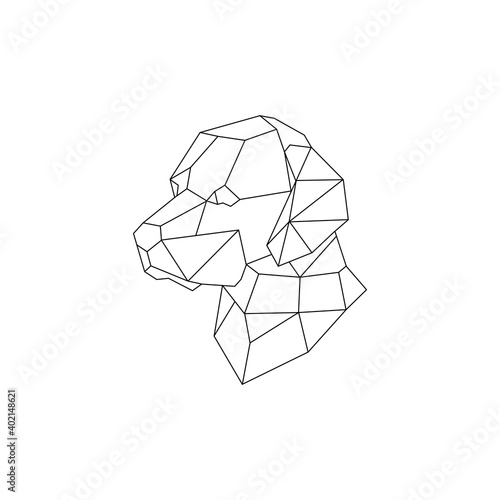 Black icon vintage dog sign. Vector illustration eps 10