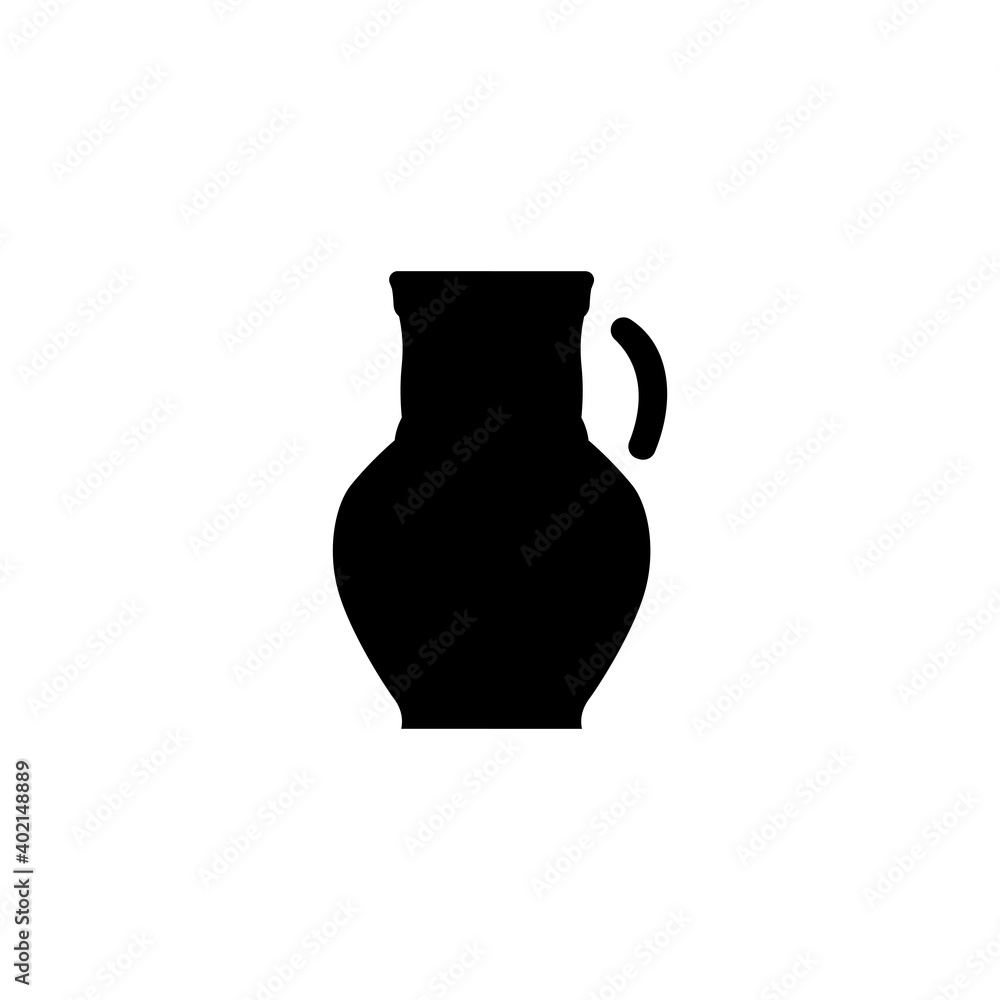 Black jug icon, flower jug sign. Vector illustration eps 10