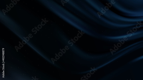 Dark blue luxury fabric background Smooth shapes Abstract background with smooth wavy structure Modern cover template