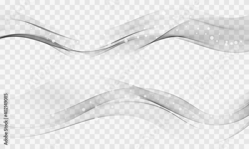 Set of abstract grey wave design Gray wave flow Vector