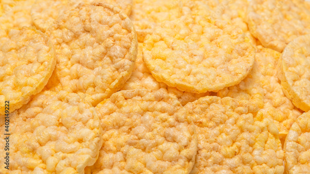 Rice wafers background, top view. Rice wafers background, top view.