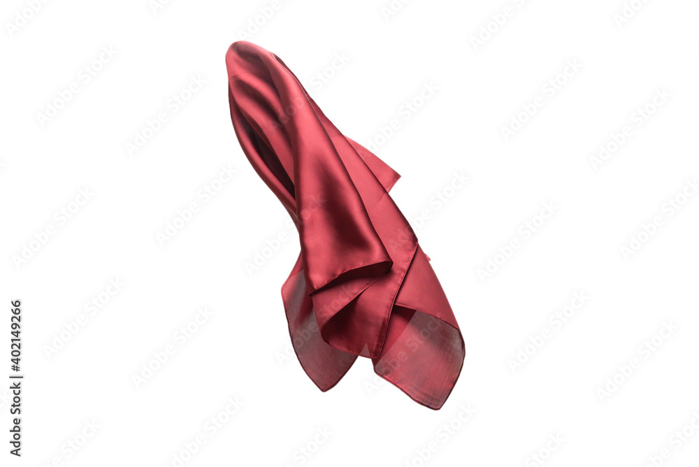 Flowing red silk scarf isolated on white background. Flowing red silk scarf isolated on white background.
